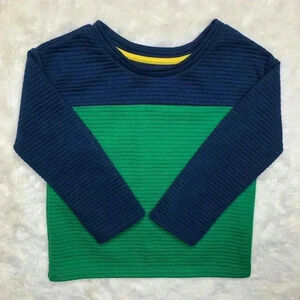 Wonder Nation Shirt Long Sleeved Ridged  Blue & Green Size 3T